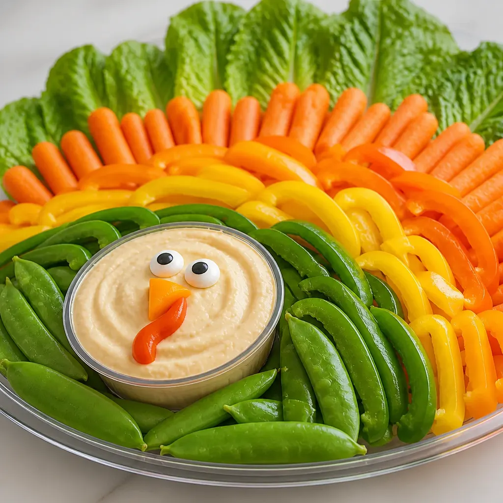 A Turkey Veggie Thanksgiving Tray Your Family Will Love close-up view