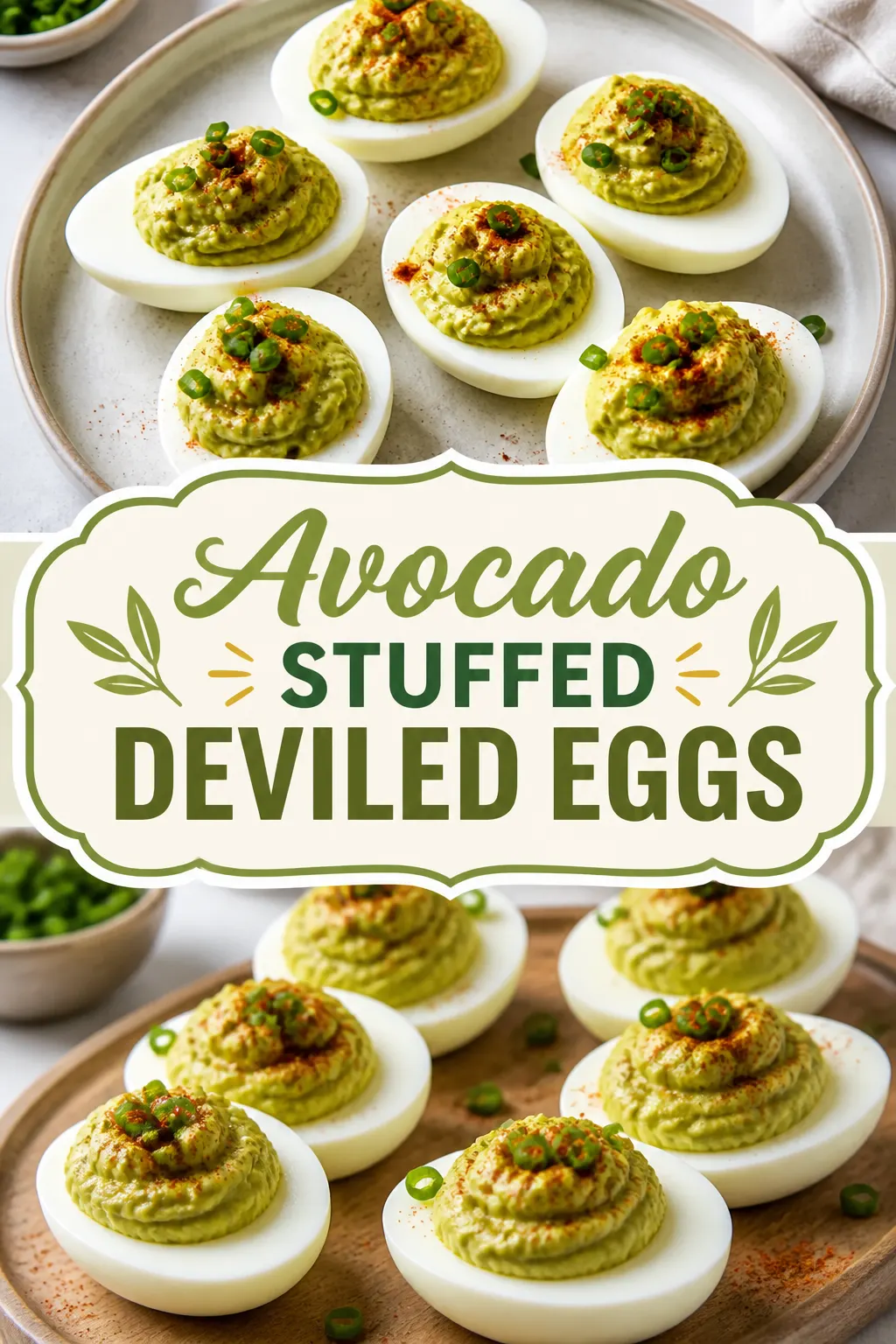 Avocado Stuffed Deviled Eggs Pinterest pin