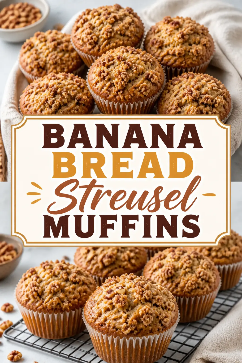 Banana Bread Streusel Muffins Pinterest pin