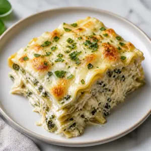 Chicken Alfredo Lasagna with Spinach & Artichokes