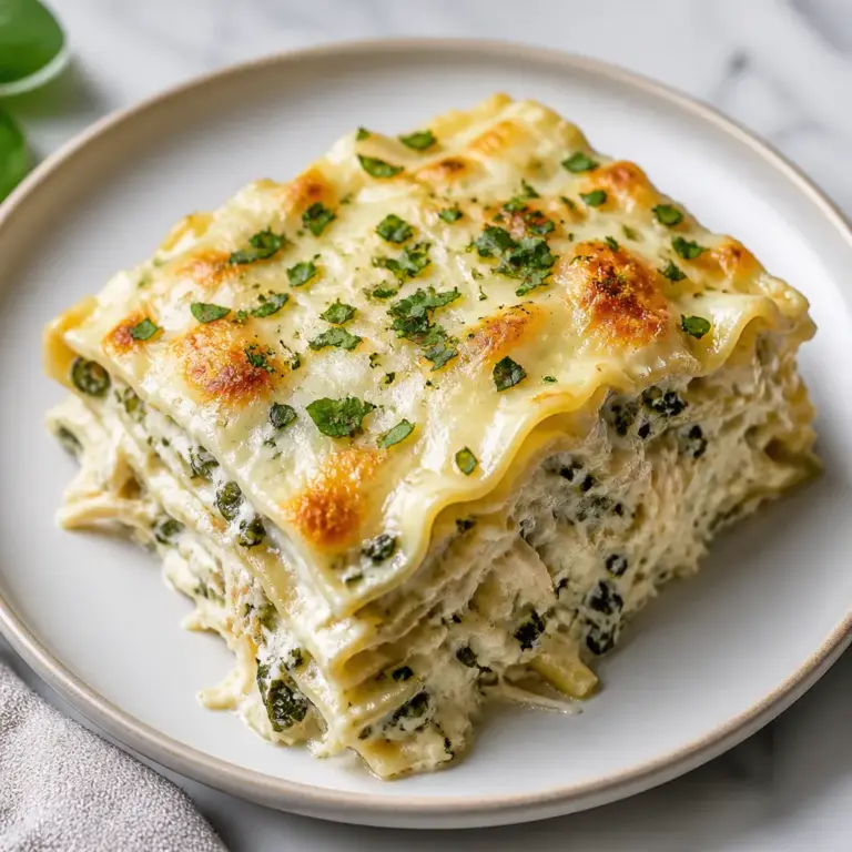 Chicken Alfredo Lasagna with Spinach & Artichokes