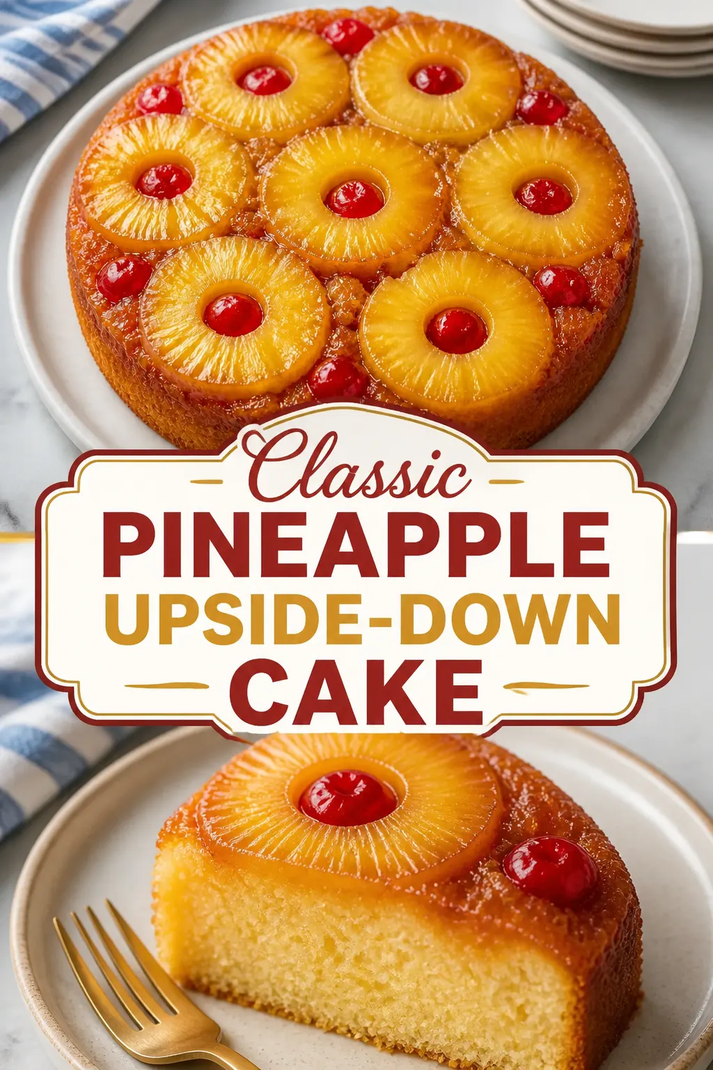 Classic Pineapple Upside-Down Cake Pinterest pin