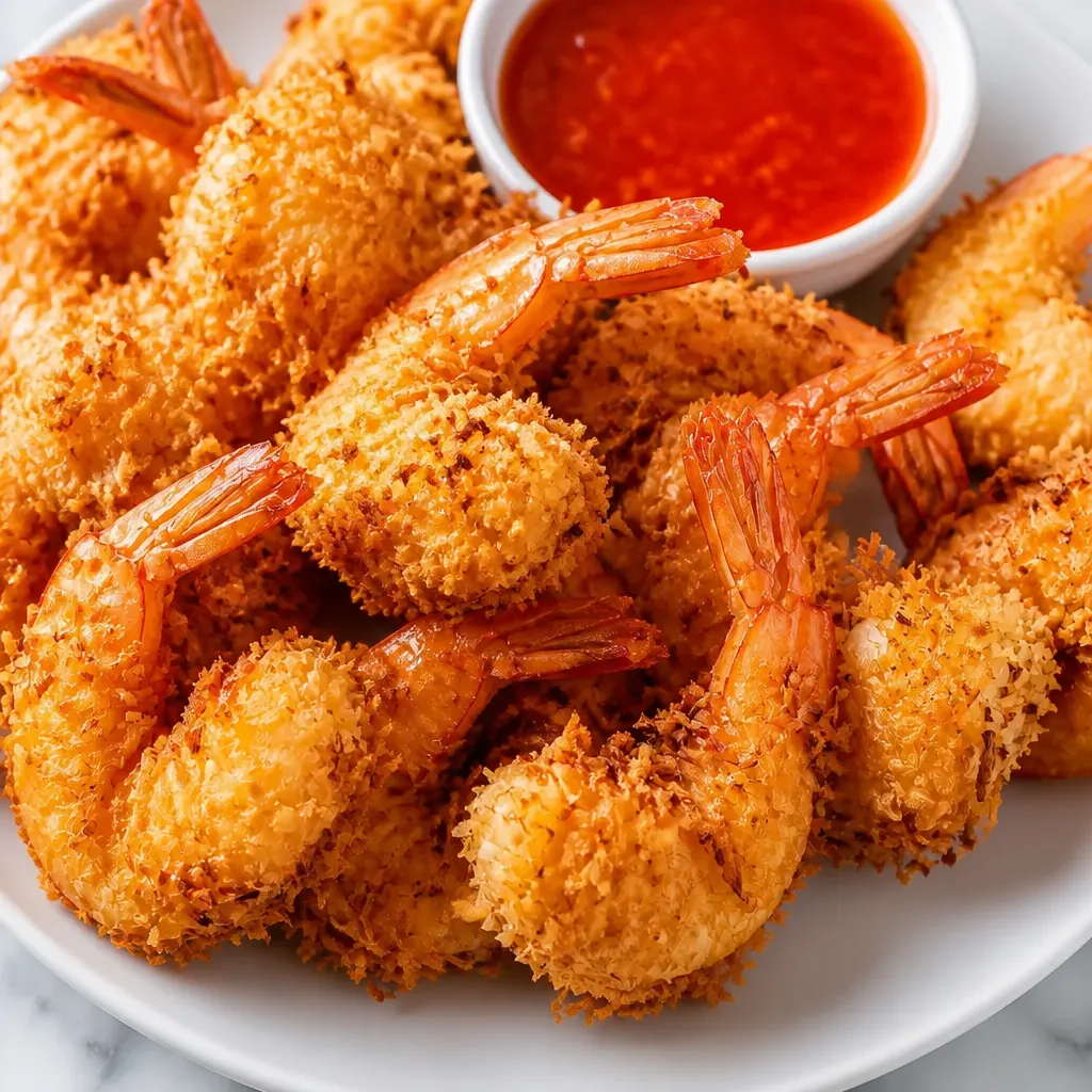 Crispy Coconut Shrimp close-up view