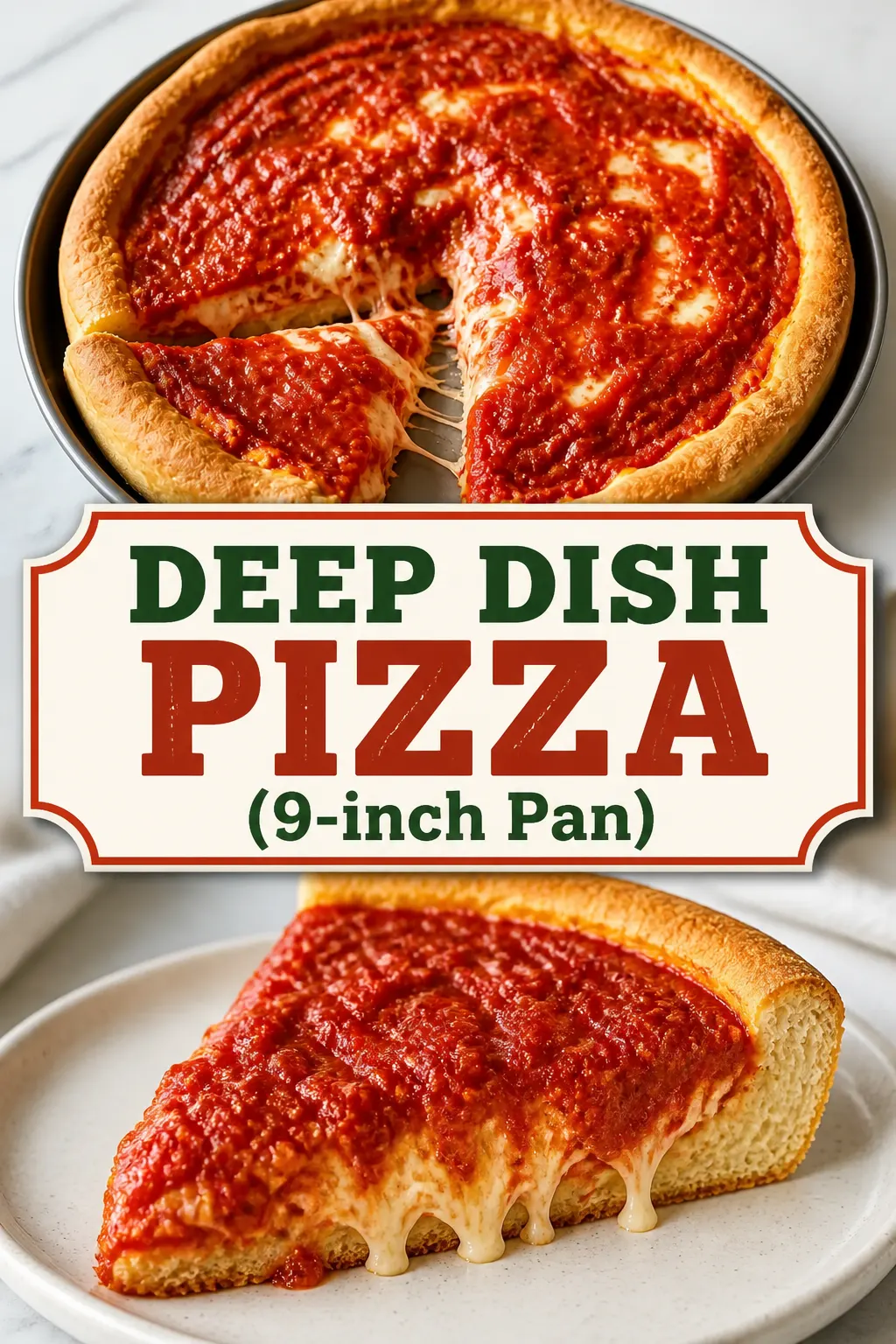 Deep Dish Pizza (9-inch Pan) Pinterest pin