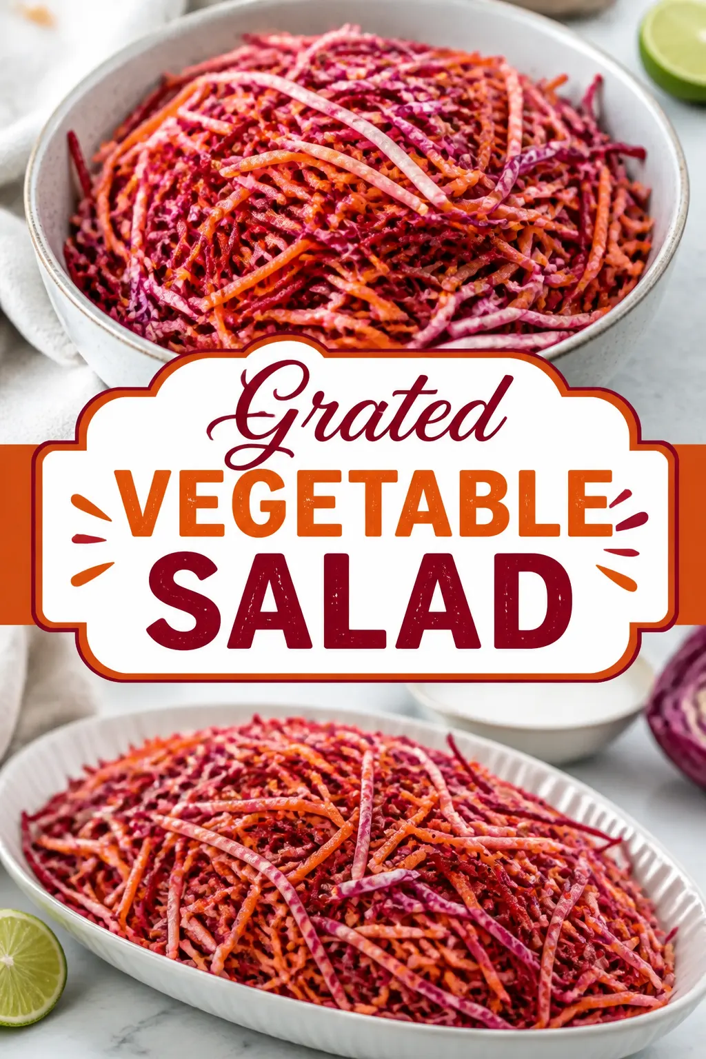 Grated Vegetable Salad Pinterest pin