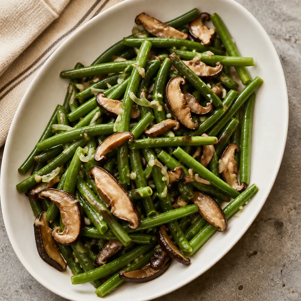 Green Beans and Shiitake Mushrooms Plus 5 Simple Thanksgiving Sides