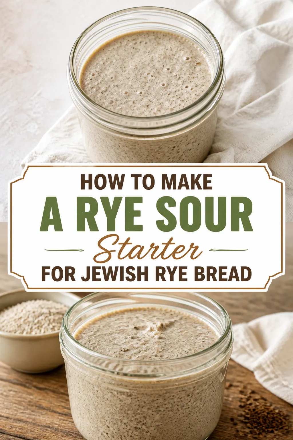 How to Make a Rye Sour Starter for Jewish Rye Bread Pinterest pin