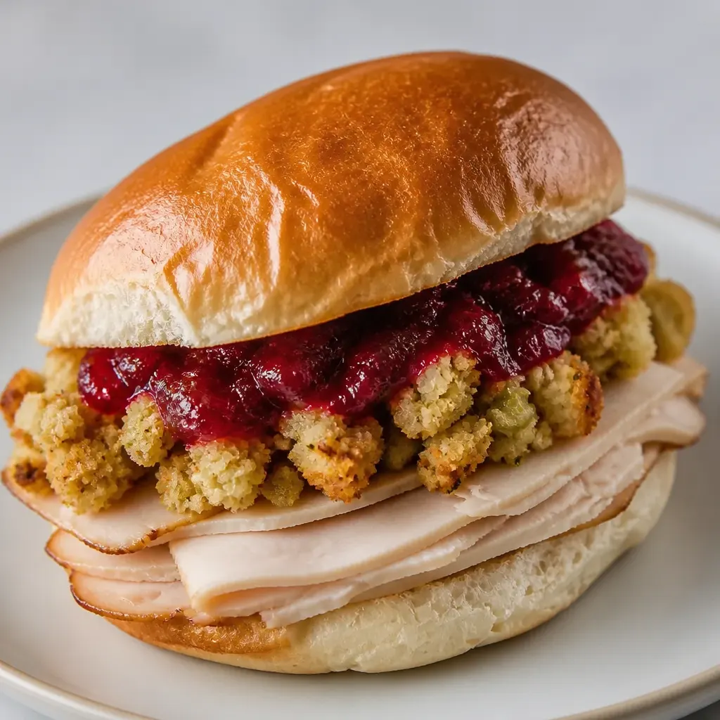 Leftover Turkey: “The Bobbie” Thanksgiving Sandwich close-up view