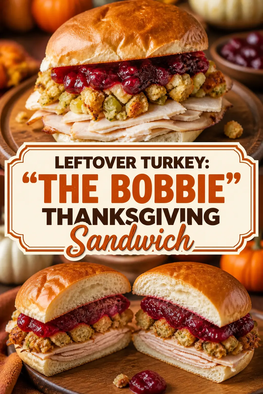 Leftover Turkey: “The Bobbie” Thanksgiving Sandwich Pinterest pin
