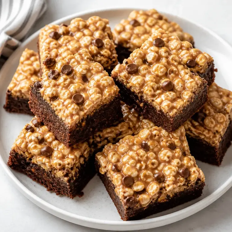 Peanut Butter Rice Krispie Brownies