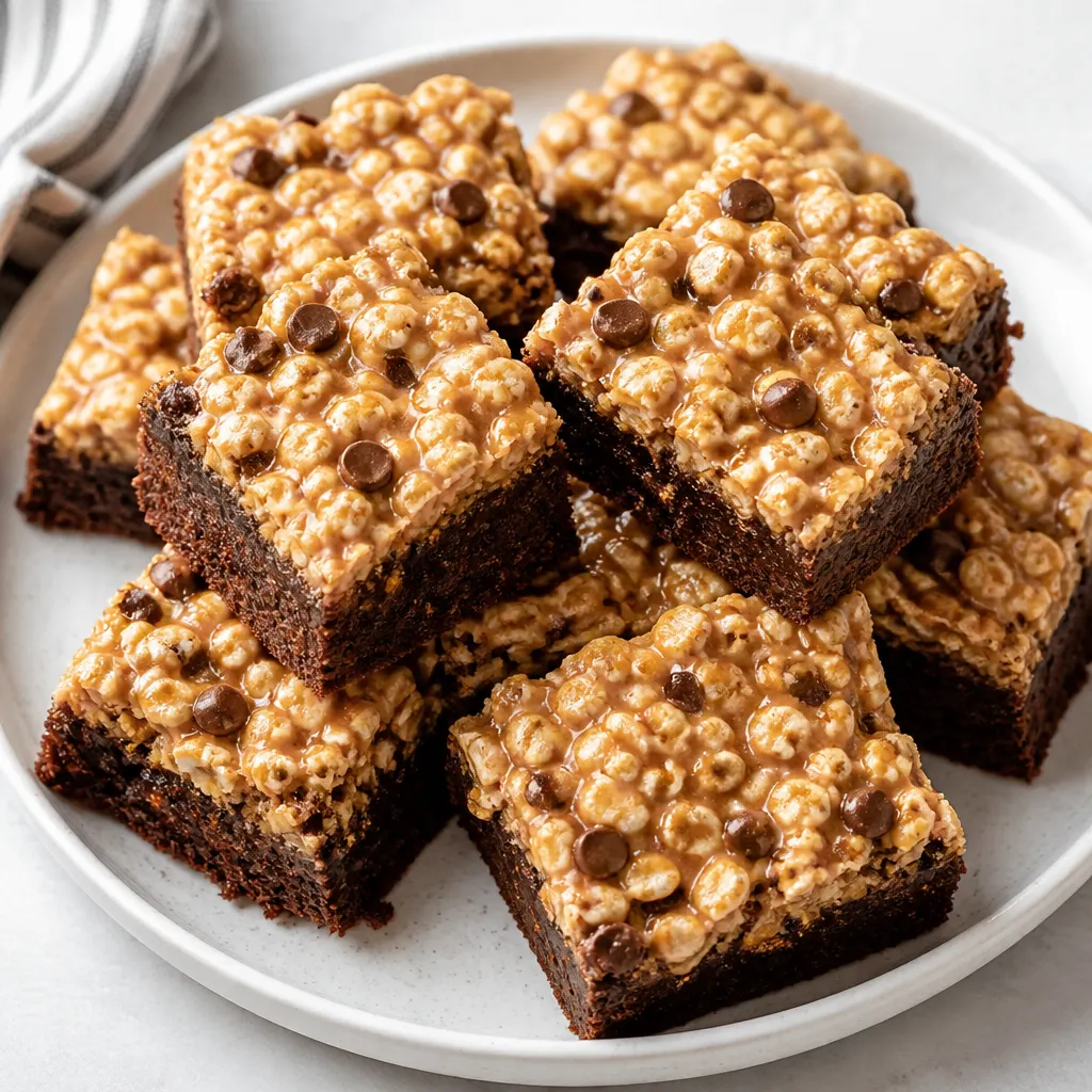 Peanut Butter Rice Krispie Brownies