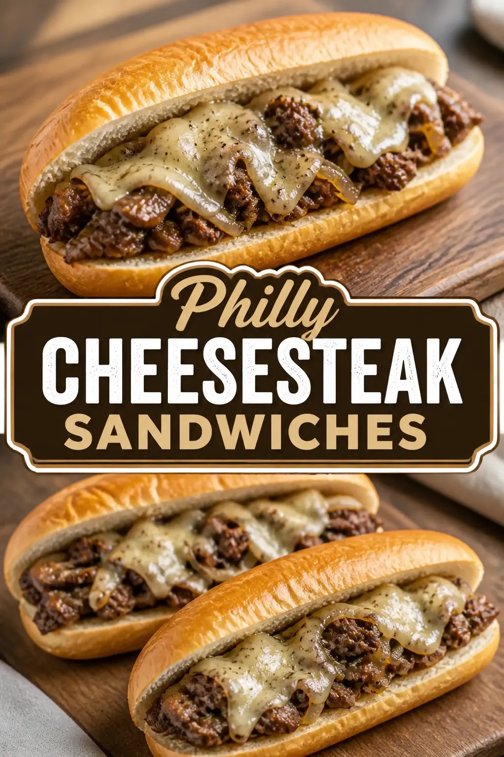 Philly Cheesesteak Sandwiches Pinterest pin