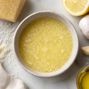 Quick Garlic Pecorino Dressing