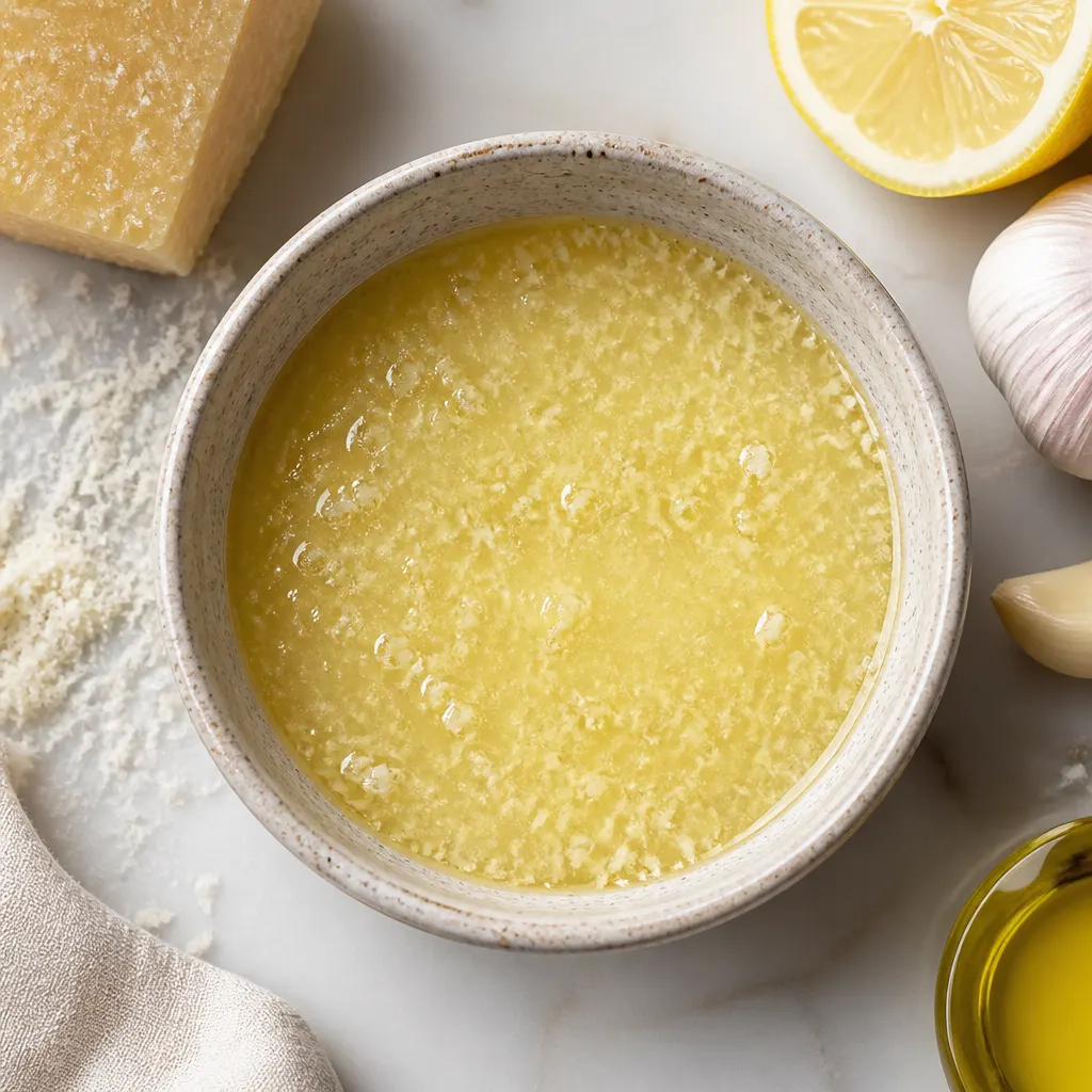 Quick Garlic Pecorino Dressing