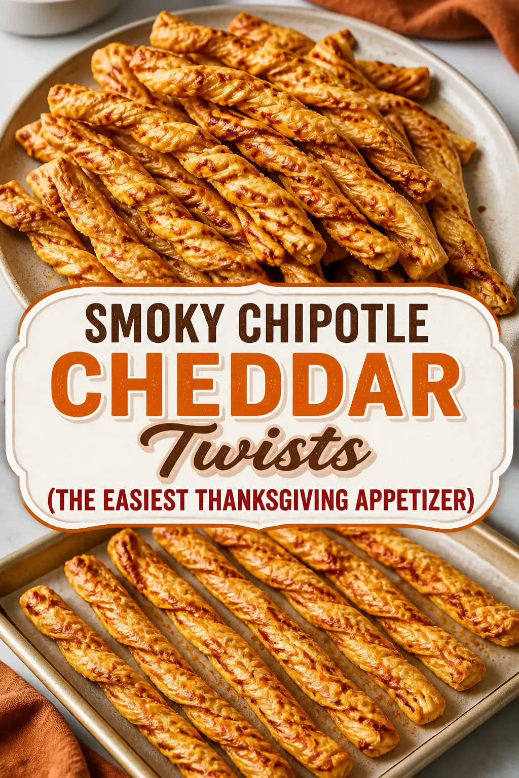 Smoky Chipotle Cheddar Twists (The Easiest Thanksgiving Appetizer) Pinterest pin