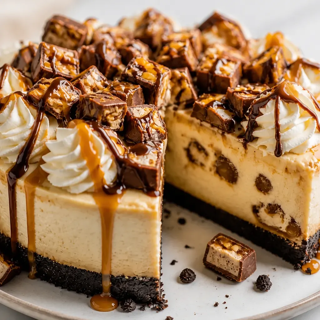 Snickers Cheesecake close-up view
