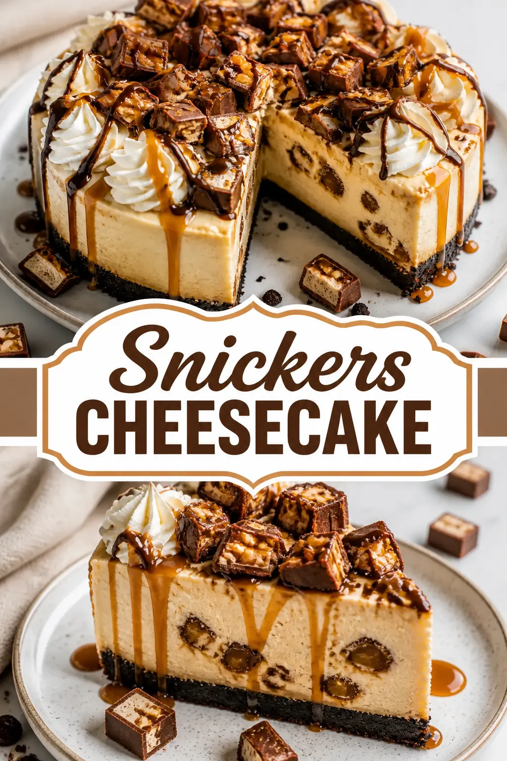 Snickers Cheesecake Pinterest pin