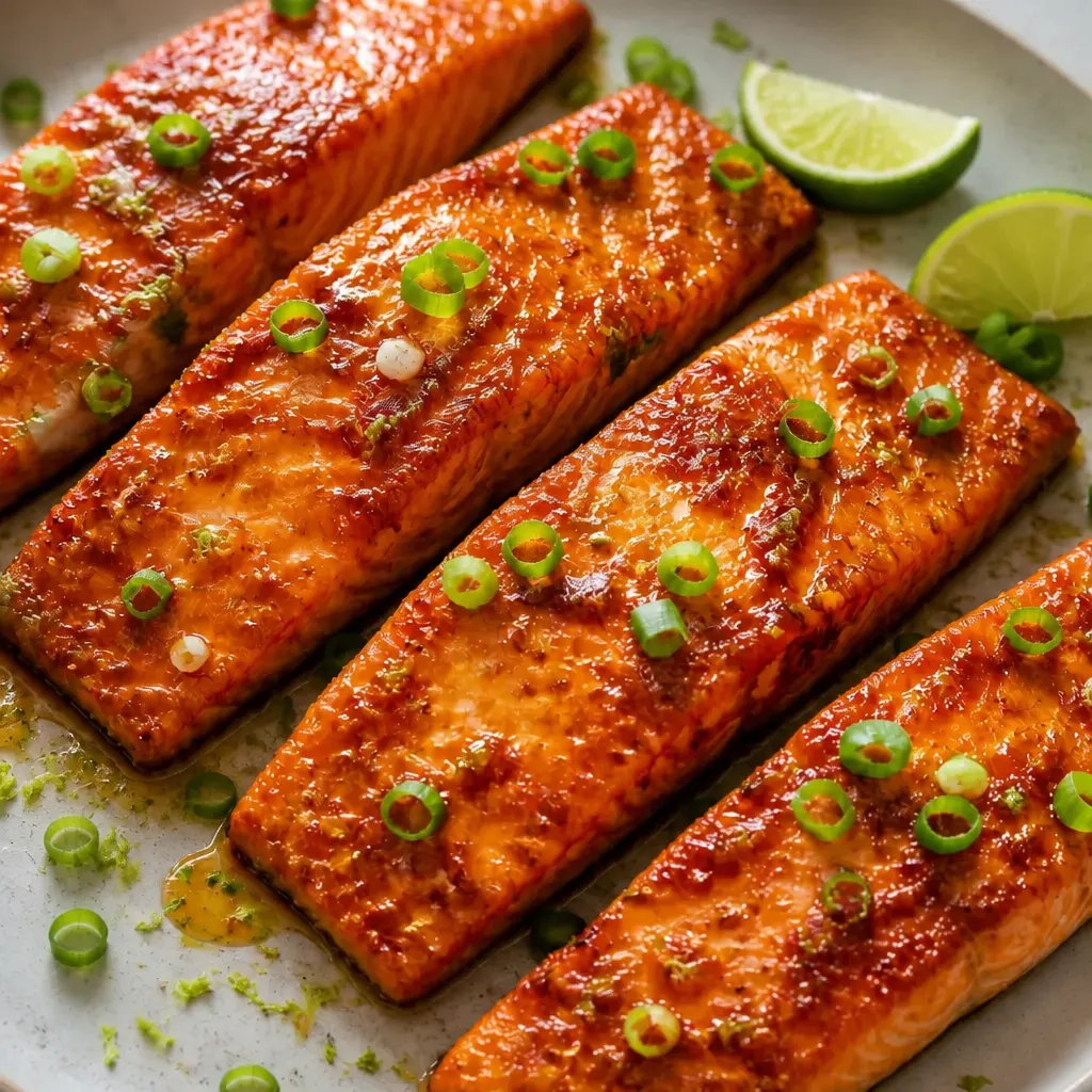 Sunday Suppers: Sweet and Spicy Sriracha Baked Salmon close-up view