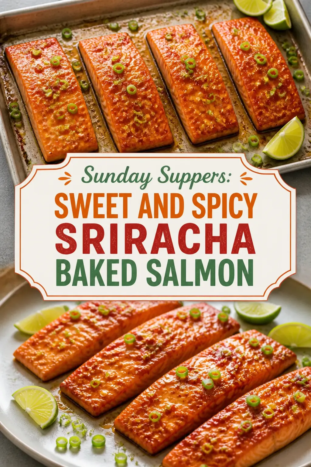 Sunday Suppers: Sweet and Spicy Sriracha Baked Salmon Pinterest pin