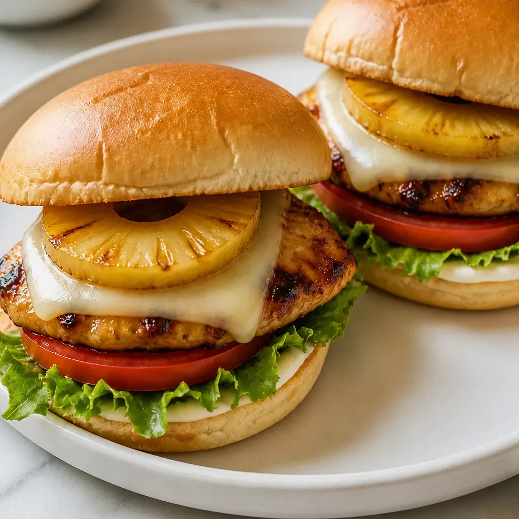 Teriyaki Chicken Burgers close-up view