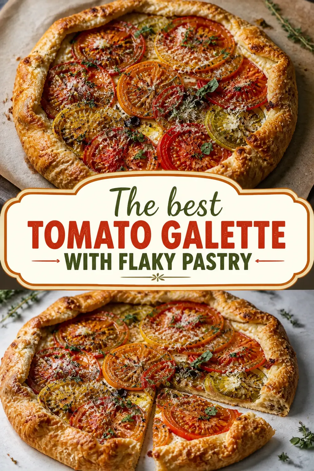 The best tomato galette with flaky pastry Pinterest pin