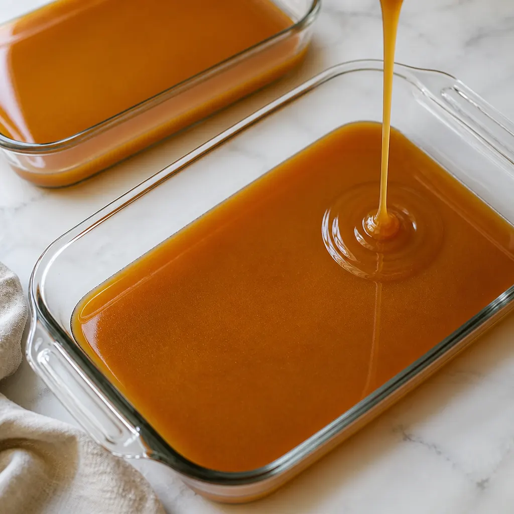 While the Dough Is Rising — Caramel for Sticky Buns close-up view